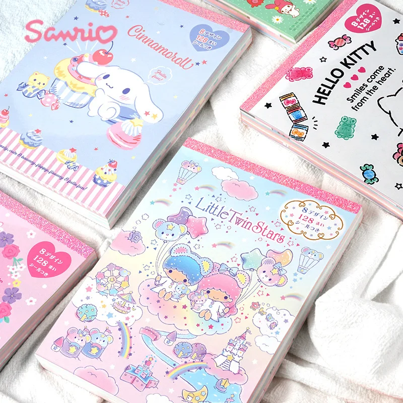 Sanrio Cartoon Memo Book Hello Kitty My Melody Kuromi Cinnamoroll Supplies Cute Portable Cute JK Little Girl Toys Gift Notebook