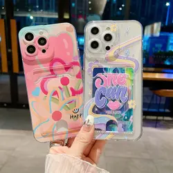 Oil Flowers Card Holder Bag Soft Phone Case For iPhone 16E 16 15 14 13 12 Mini 11 Pro XS Max X SE2 SE2022 15 Plus Wallet Cover