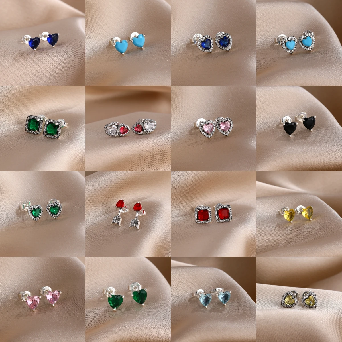 

925 Sterling Silver Earrings for Women Red Black Red Zirconium Earrings Vintage Fashion Fine Jewelry Gift for Her
