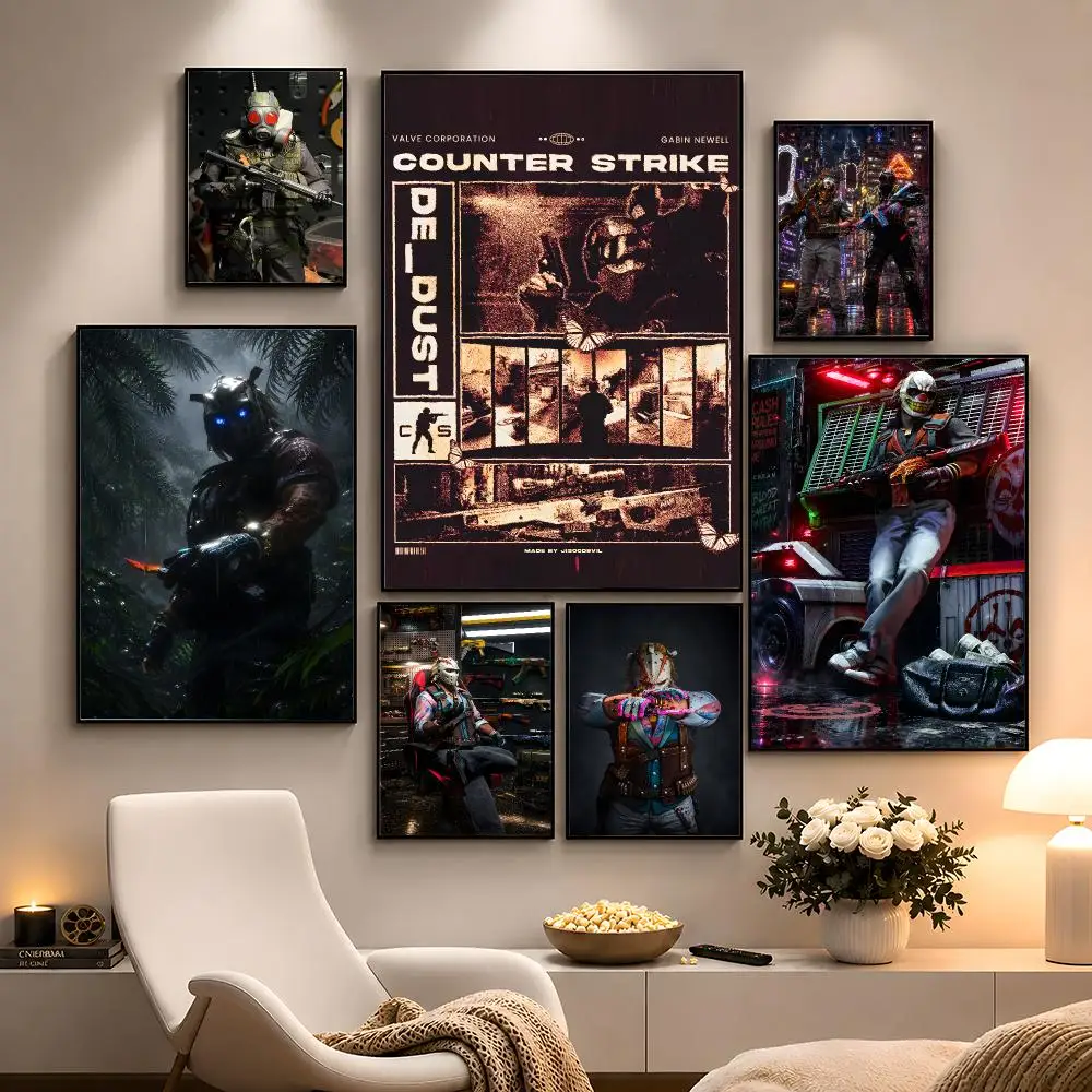 Counter-Strike 2 CS2 FPS Esports Poster Peel And Stick Wall Art PP Waterproof HD Bedroom Living Room Home Decor Gift