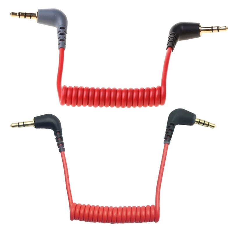 Cable adaptador de resorte de repuesto TRS de 3,5mm a TRRS de 3,5mm para RODE SC7 SC2 de micrófono de vídeo inalámbrico GO Video micrófonos tipo Micro