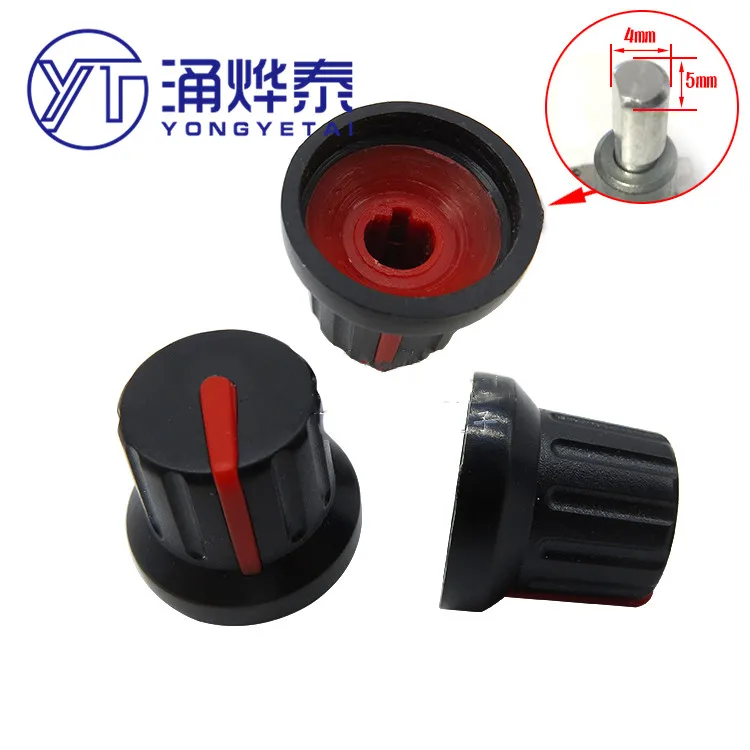 YYT 10PCS 16mm*14.5MM plastic knob with 5MM shaft diameter half shaft potentiometer encoder inner hole 4mm*5mm