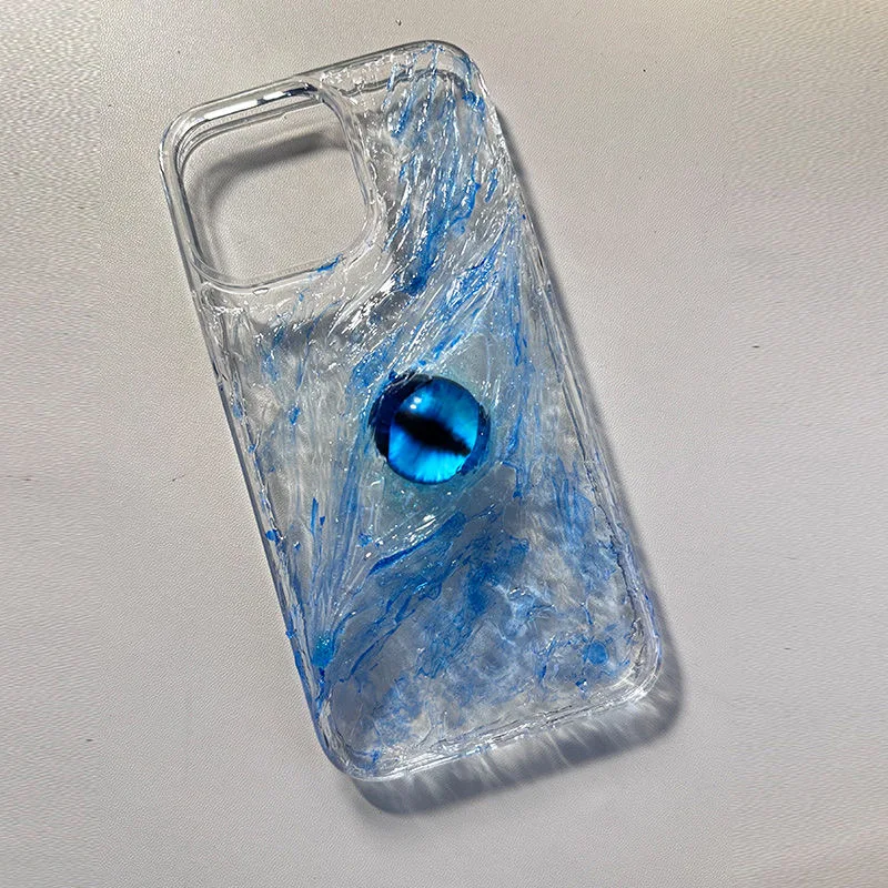 luxury Gojo Satoru 3D Ice Blue Eye Crystal Phone Case protection for iPhone 16 15 13 12 11 14 Pro Max XR XS X 14 Plus Soft Coque