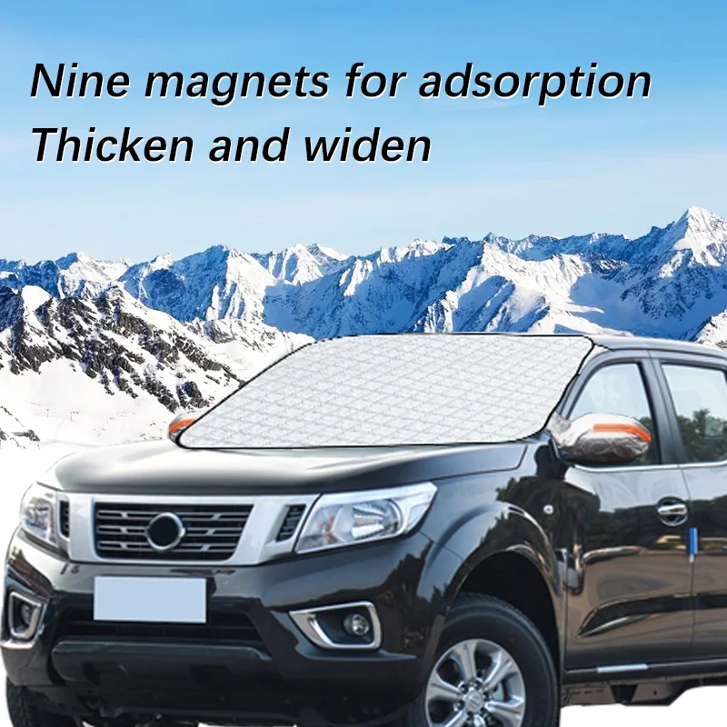 Car Windshield Cover Magnet Winter Window Snow Shield Anti Frost Auto Front Window Snow Cover For Nissan Navara