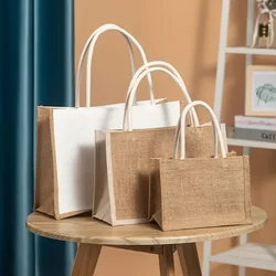 Multifunctionele Jute Handtas Boodschappentas Herbruikbare Jute Opbergzakken Voor Bruiloft Baby Verjaardagsfeestje Gunsten Geschenken Organisator