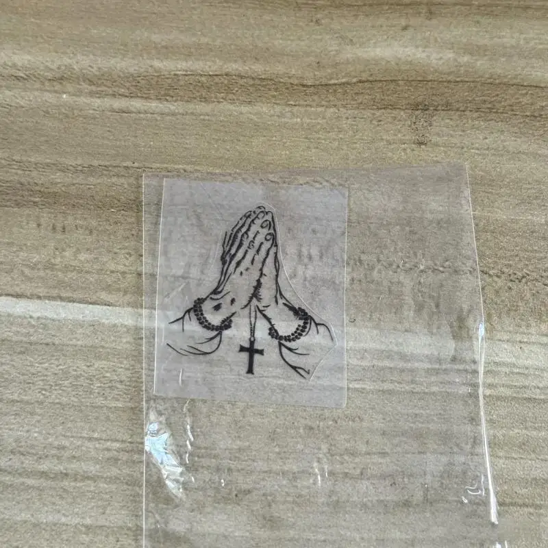 Waterproof Praying Hands Cross Car Sticker Self‑Adhesive Decal For Rearview Mirror Auto Interior Ornament