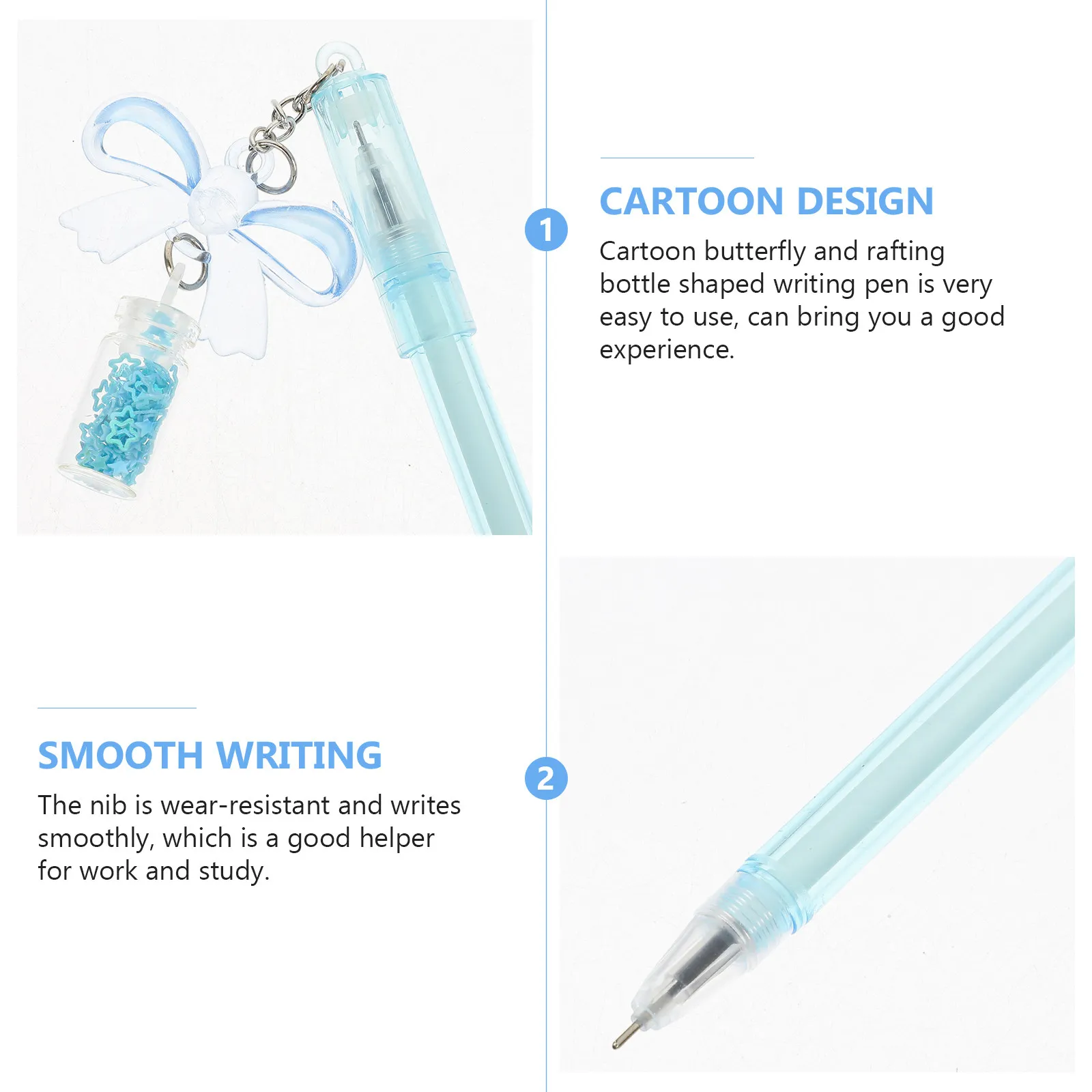 

Набор из 8 гелевых ручек с подвесками в виде мультяшных бабочек, забавные фигурные ручки с износостойкими чернилами для студентов и офиса