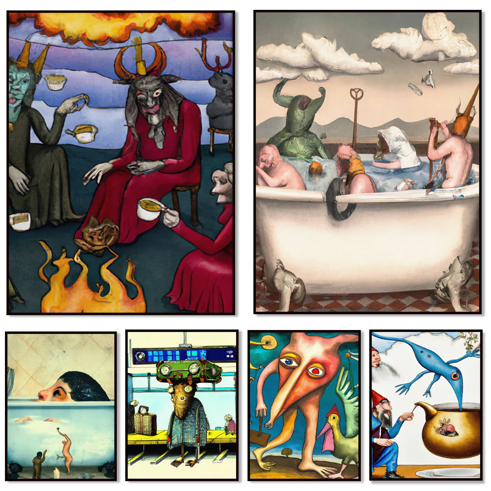 Hieronymus Bosch Surreal Artwork Posters Prints The Garden of Earthly Delight Canvas Art Wall Painting Picture Bedroom Decor