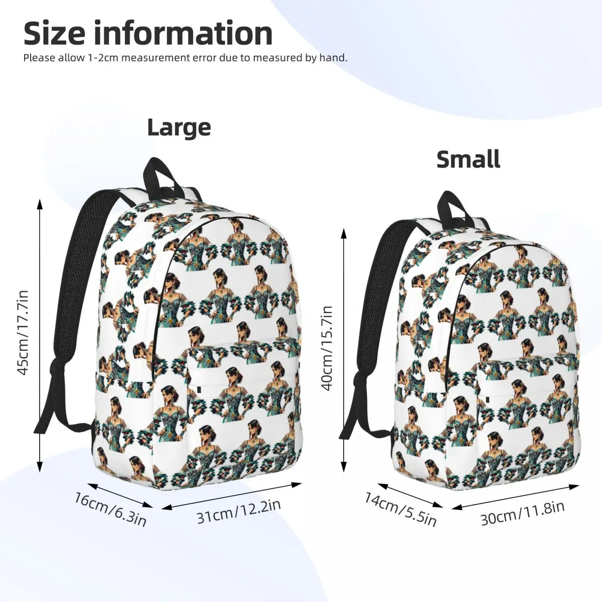 Flamenco Dancer Elegant Spanish Dance Backpack Student BookBag Kids School Bag Laptop Shoulder Bags for Men Women