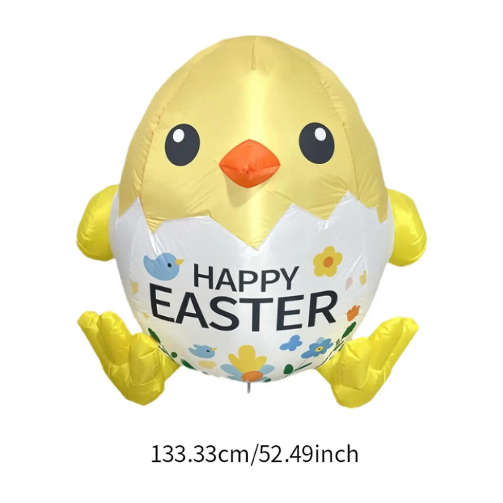 4.37 ft Easter Inflatable Toy Lighted Blowup Chick for Backyard Party Yard