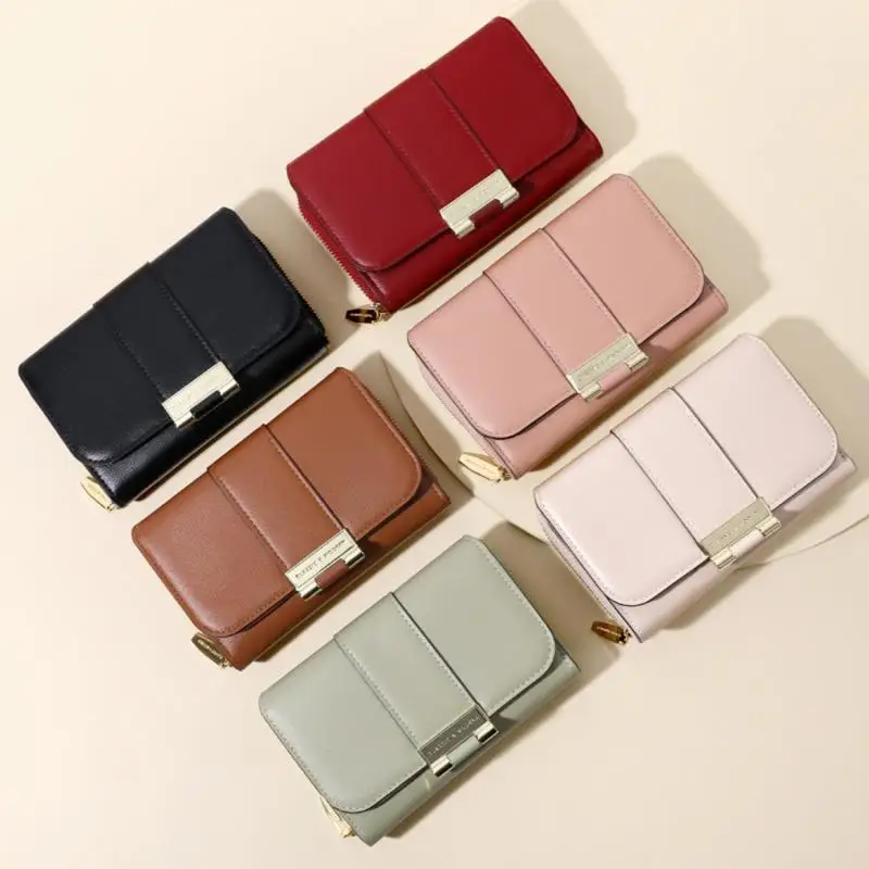 

Women's Wallet Short Style New Korean Edition Simple And Fashionable Zero Wallet Buckle Zipper Multi Card Card Bag Small Squ