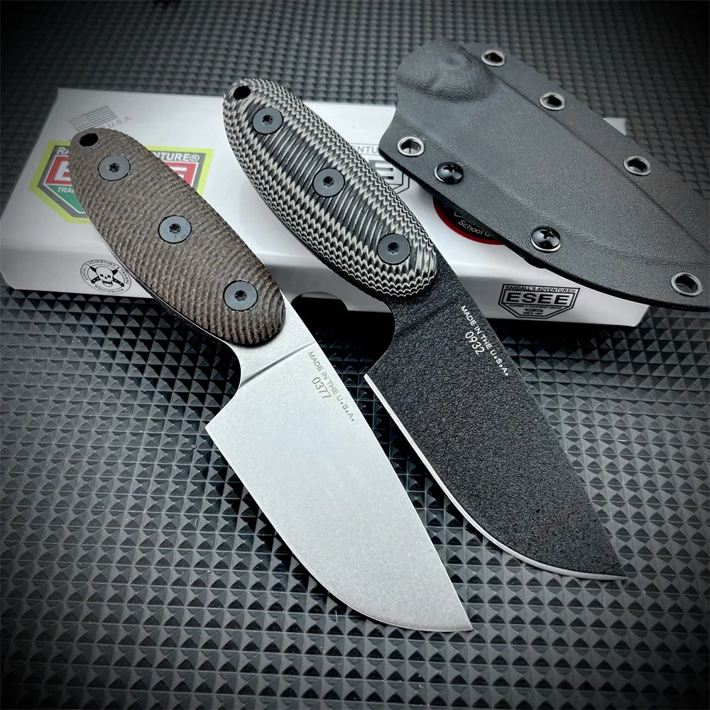 ESEE S Coltello a lama dritta Coltello tattico da esterno Coltello da sopravvivenza da campeggio EDC di alta qualità Lama D2 Manico G10 con fodero Kydex