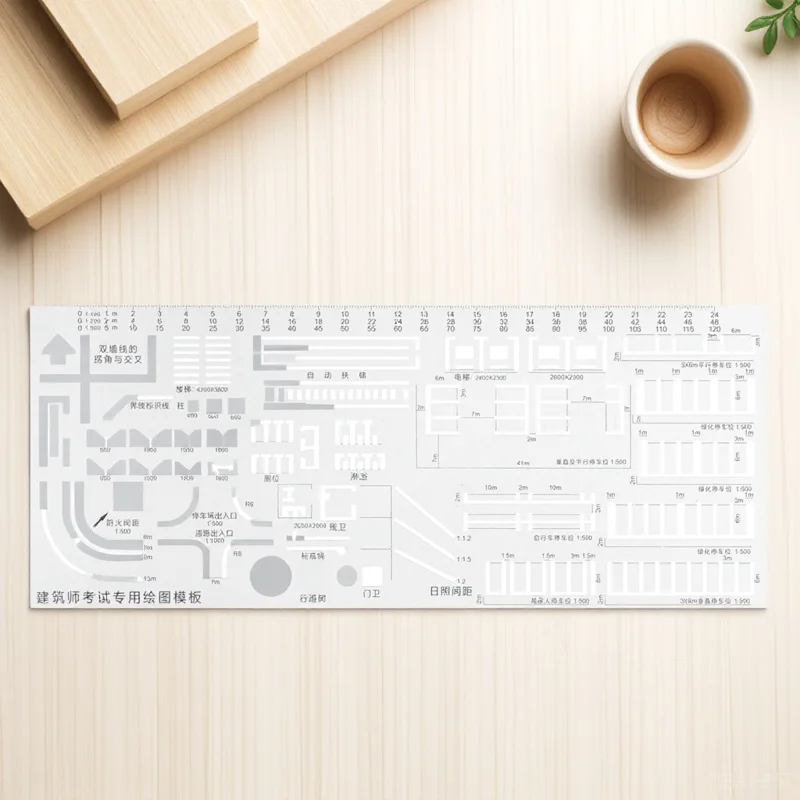 Geometric Drawing Template Plastic Circle Ruler Smooth Edges Drafting Tools for Architect Builders Contractors Exam Work