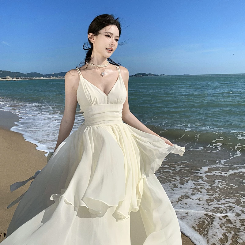 Beach Vaion Fairy T Off-oulder Long Sve Maxi Dr مع حواف من الدانتيل للاحتفال بعيد الميلاد أو الزفاف