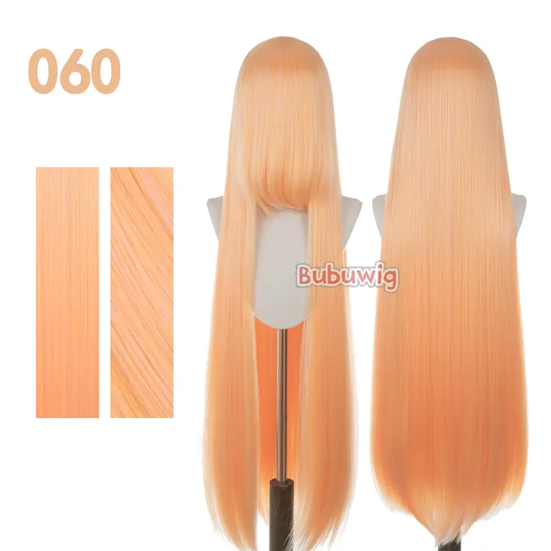 Bubuwig Synthetic Hair 100cm Long Straight Pure Color Cosplay Wigs Over 100 Colors Black White Red Blue Brown Wig Heat Resistant - Image 29