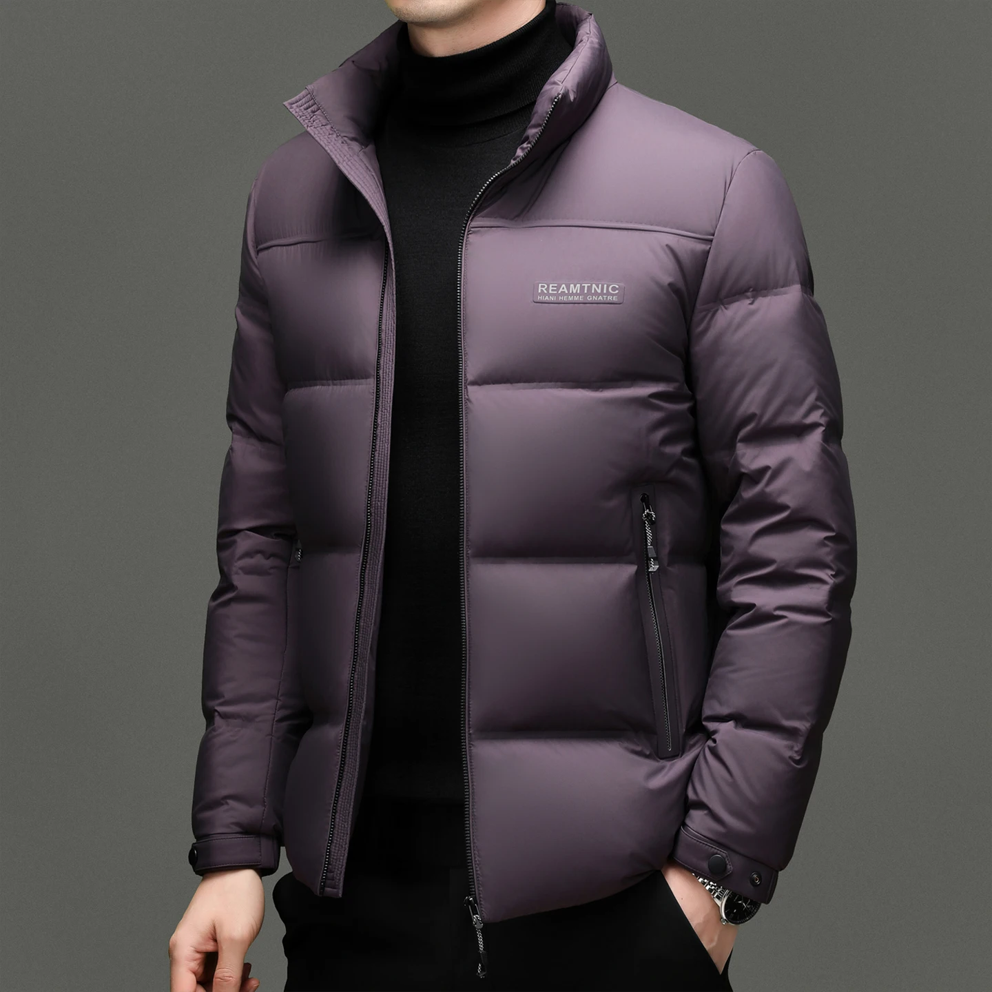 Ture 90% White Duck Down Parkas Coat Men 2025 Winter Classic Stand Collar Warm Padded Short Jacket Zipper Puffer Down Coat