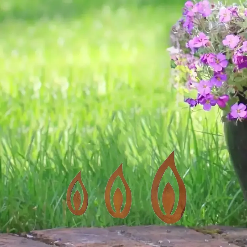 

3 pieces of metal floor art, outdoor garden use, modern art leaves, perfect for housewarming gifts and holiday gifts