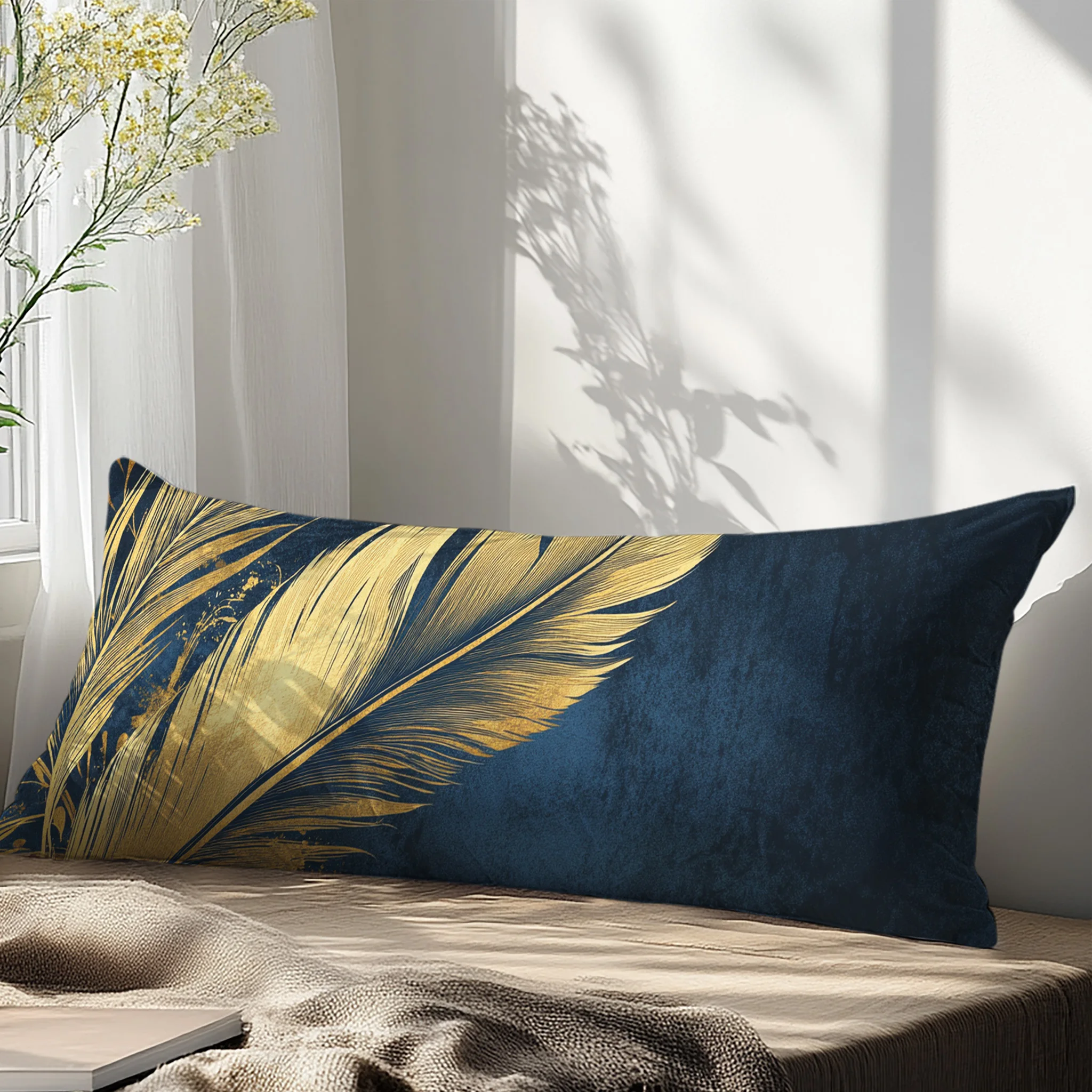 Winter Warm Thick Soft Breathable Pillow Case Compatible for Standard Bed Pillows - Striped Rustic Bedspread Cover with Hidden Z