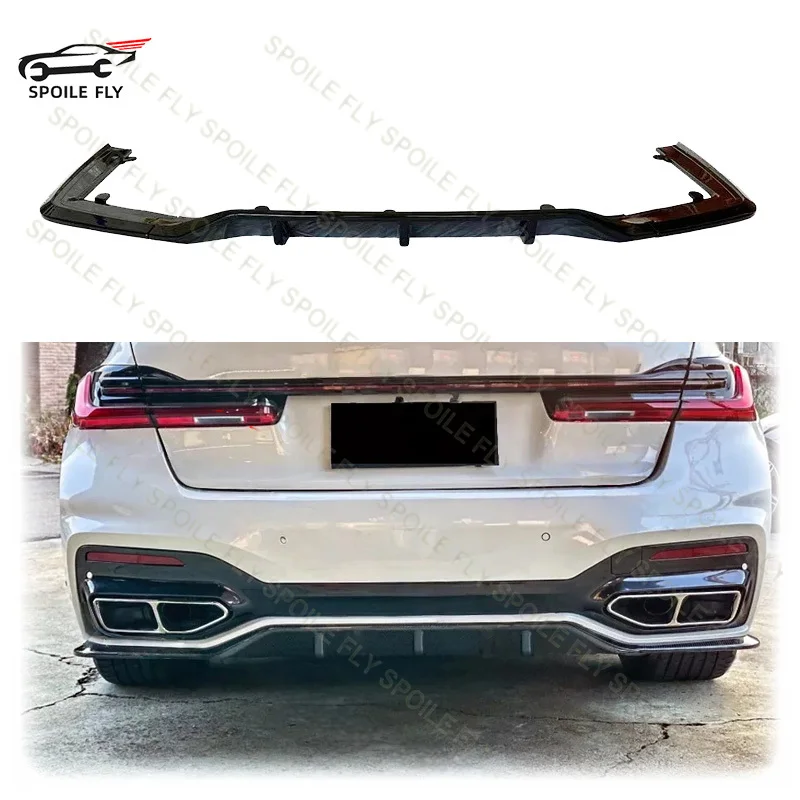 

3X 2019 To 2022 For BMW 7 Series 750i M-Pack G11 / G12 LCI Facelift Rear Bumper Lip Diffuser R Style Splitter Spoiler Body Kit