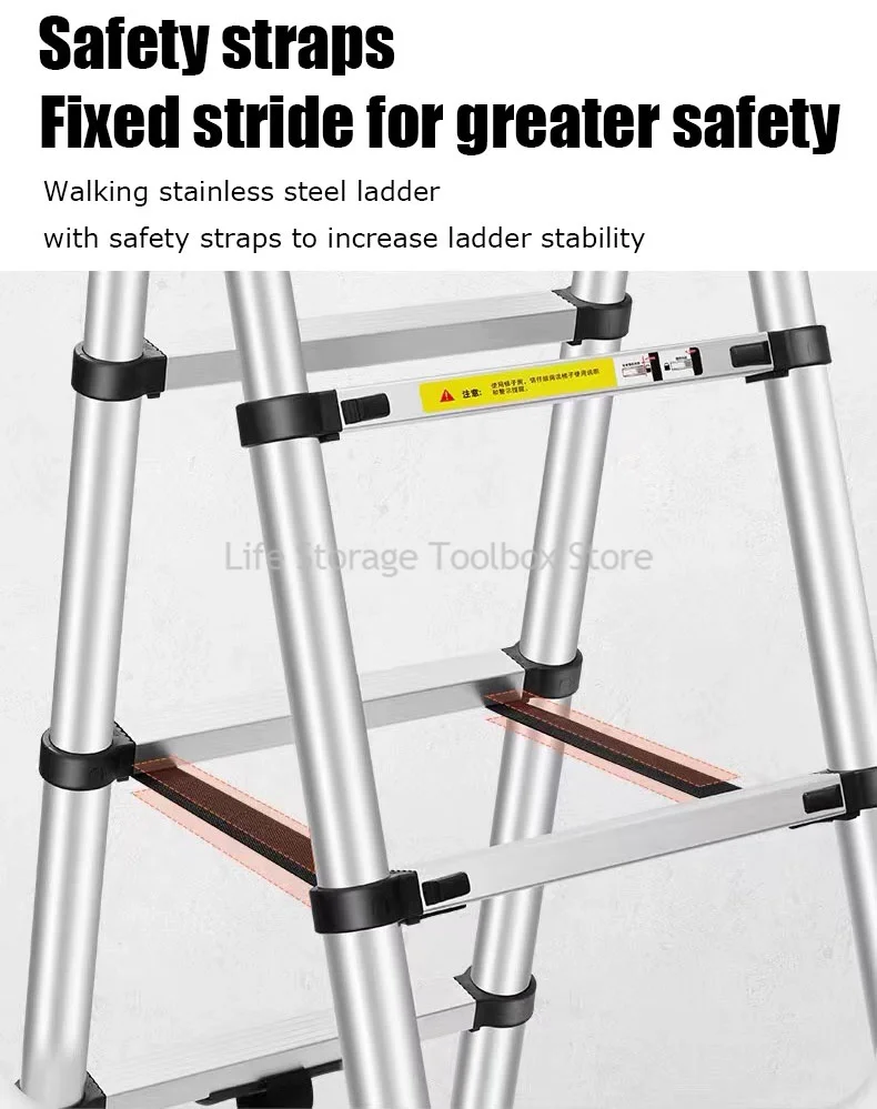 Household Ladder folding Stainless Steel Ladder Portable Work Scaffolding Stairs Lightweight ladders Mini ladder 4 steps