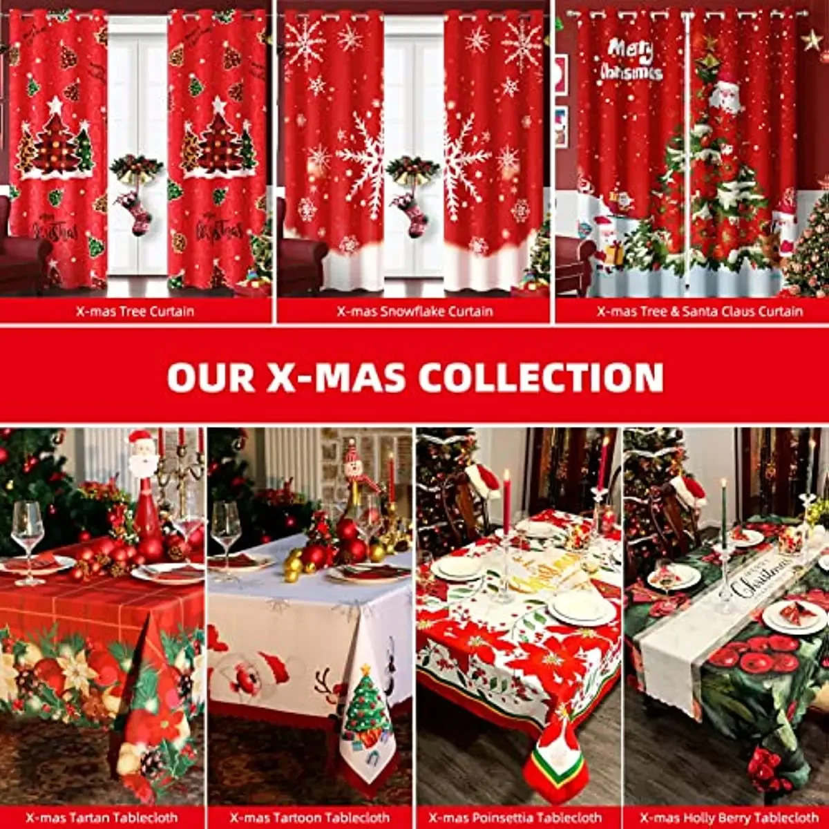 Santa Claus Christmas Blackout Curtains Bedroom Living Room Kitchen Drapes Window Treatments Xmas Navidad Natal Home Decoration