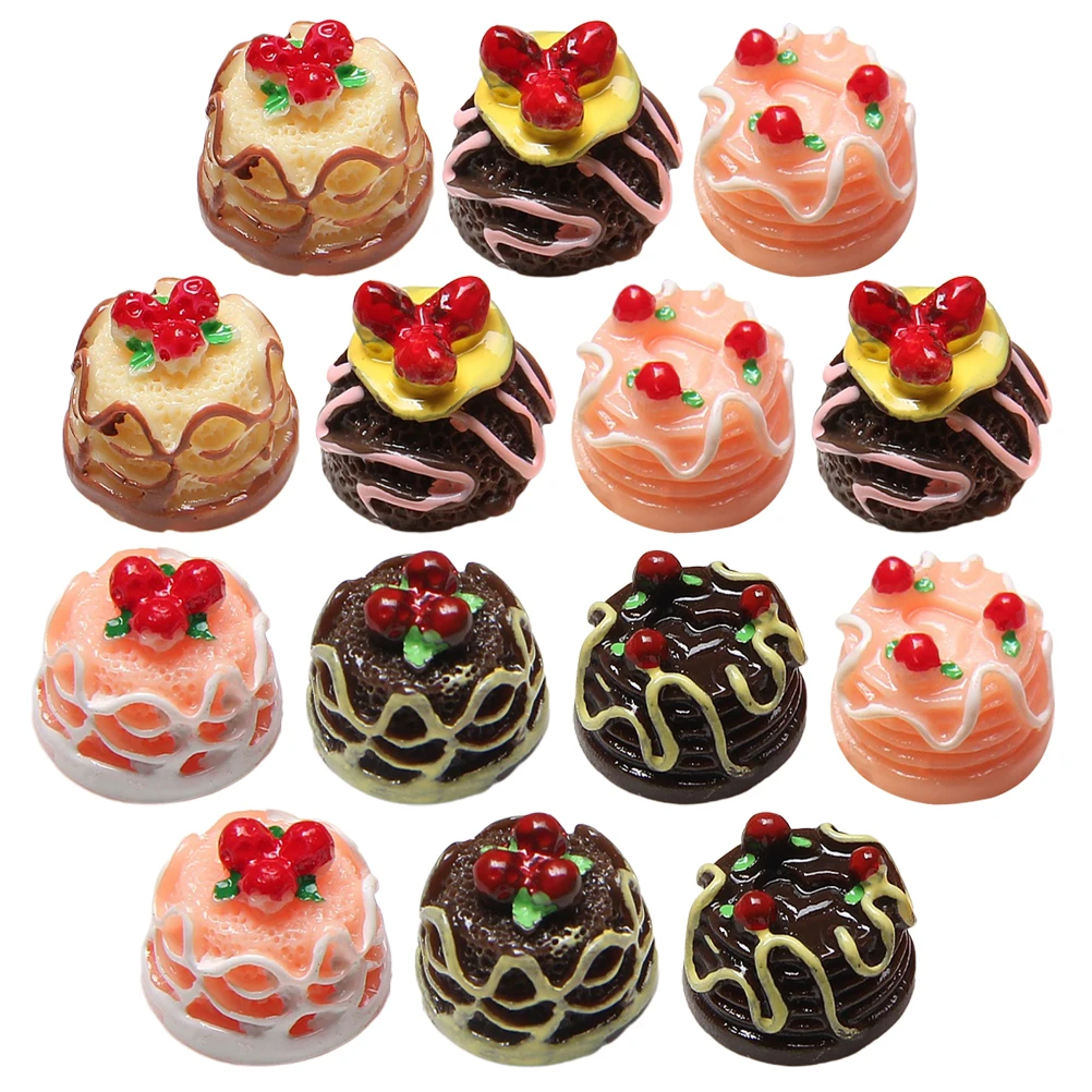 

25 Pcs Cake Display Model Simulation Accessories Decoration Faux Resin Artificial Small