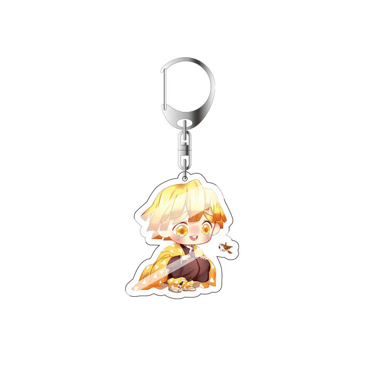 Anime Demon Slayer Keychain Acrylic Kimetsu no Yaiba Blade of Ghost Keychains Key Cover Chain Keyring Jewelry Accessories Gifts