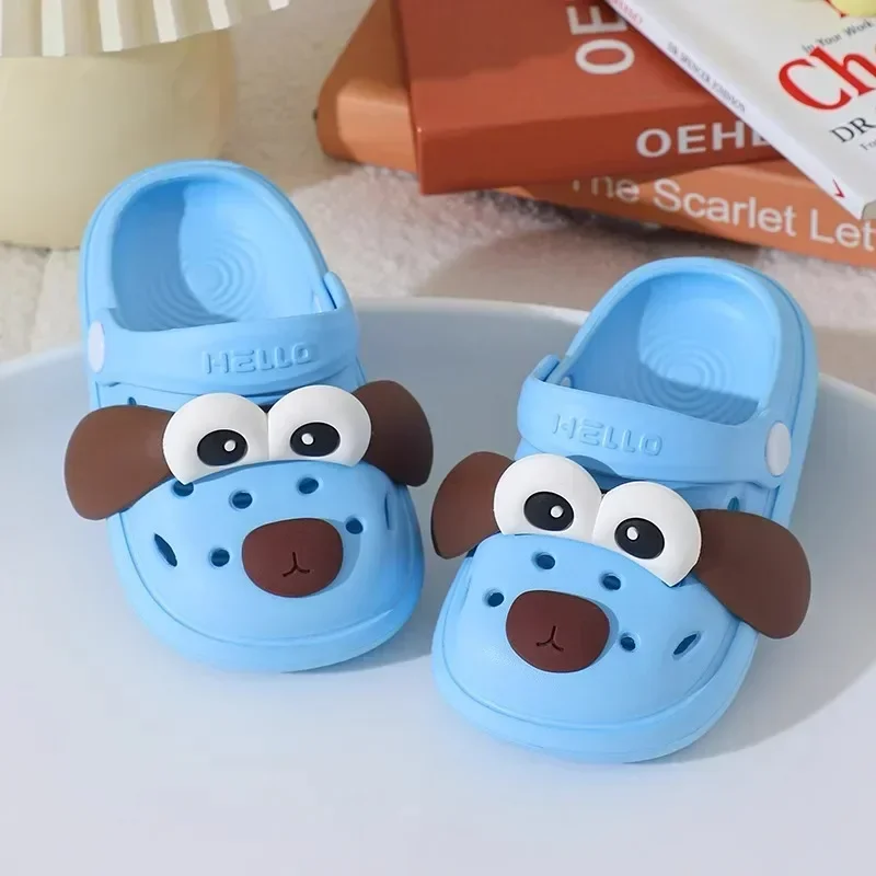 2024，New， Summer Slides Children\'s Cute Cartoon Boy Home Bath Non-Slip Sands Baby Soft Bottom Outdoor Shoes Baby Cute Slides New