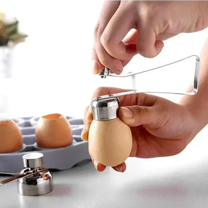 Portable Kitchen Tools Metal Egg Scissors Eggshell Opener Cutter Double Topper Shell Boiled Raw Egg Cooking Gadget Accessories