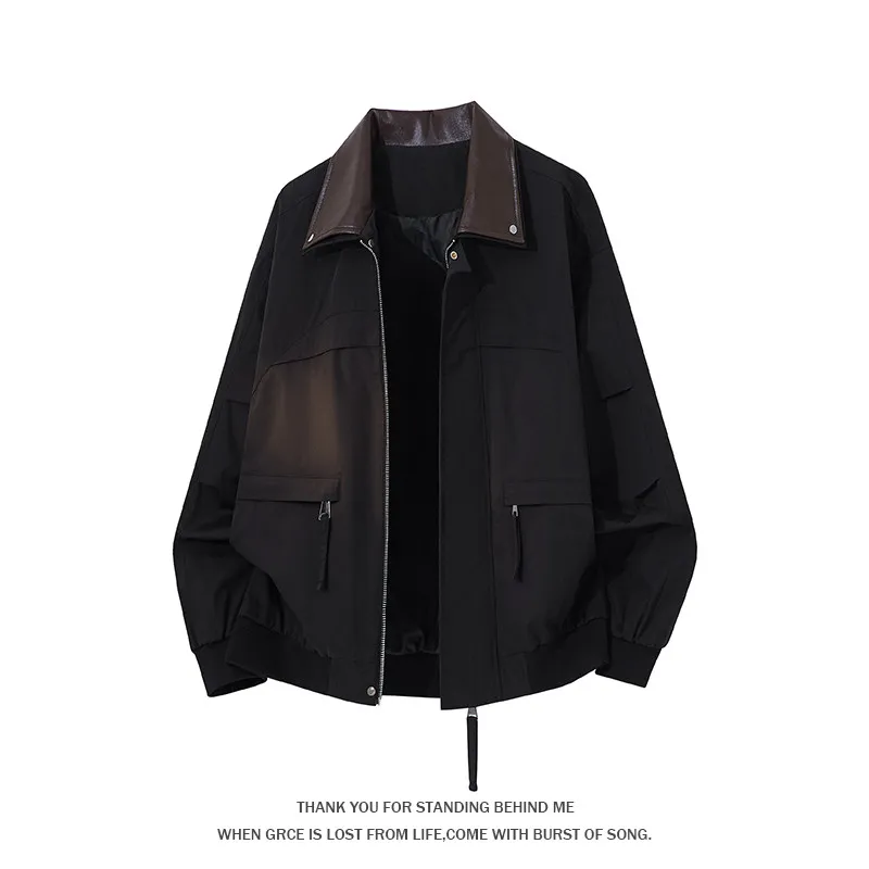 

Solid Color Zipper Jackets for Men Fashion Turn-down Collar Male Clothes Casual Comfortable All-match Outerwear 2026 Spring New
