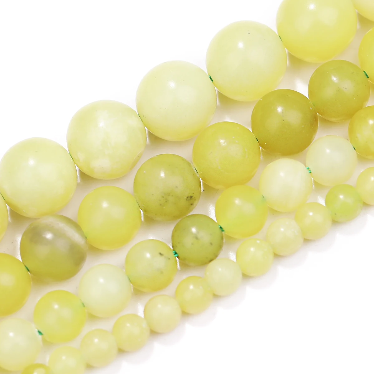 DIY الخرز الليمون الطبيعي اليشم فضفاض الخرز لصنع المجوهرات سوار ذاتي الصنع قلادة أقراط 4/6/8/10 مللي متر المجوهرات بالجملة