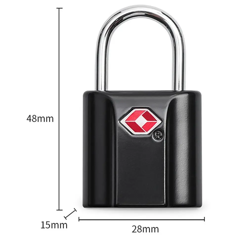 1Pc TSA Customs Lock Anti-Theft Luggage Lock with Key Mini Portable Padlock Travel Bag Lock Cabinet Locker Security Tools