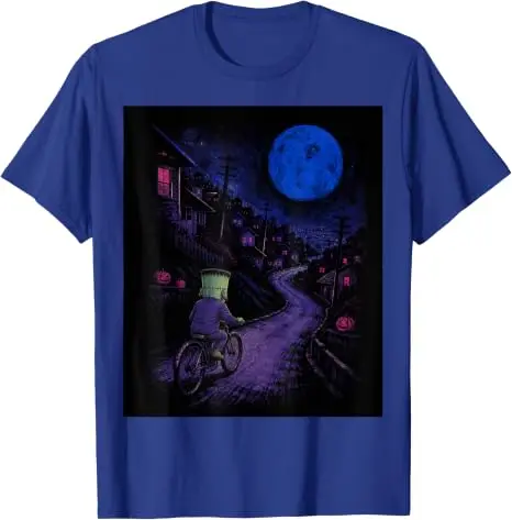 Frankenstein auf Fahrrad Halloween Fahrrad Radfahren T-Shirt Y2k Fahrradtour Vollmond Radfahren Gruselige Geschenke Grafik-T-Shirt Geschenke – Detail 13