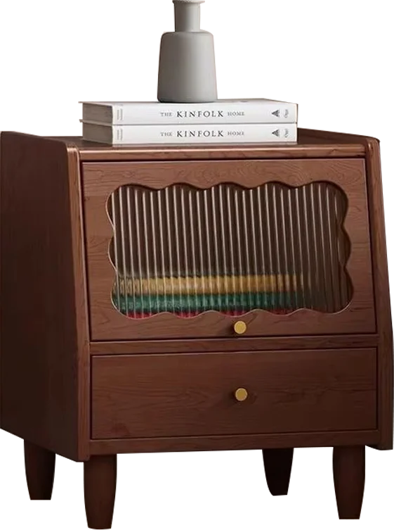 

#French Retro Small Oak Medieval Children's Bedside Table Creative Storage Cabinet Baking Paint Bedroom Home Furniture