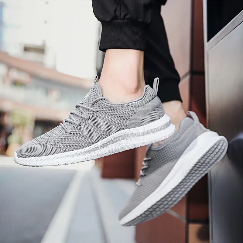 Fujeak Men Casual Breathable Mesh Sneakers for Ultralight Running Shoes Anti-slip Fashion Zapatillas Hombre Tennis Plus Size 46