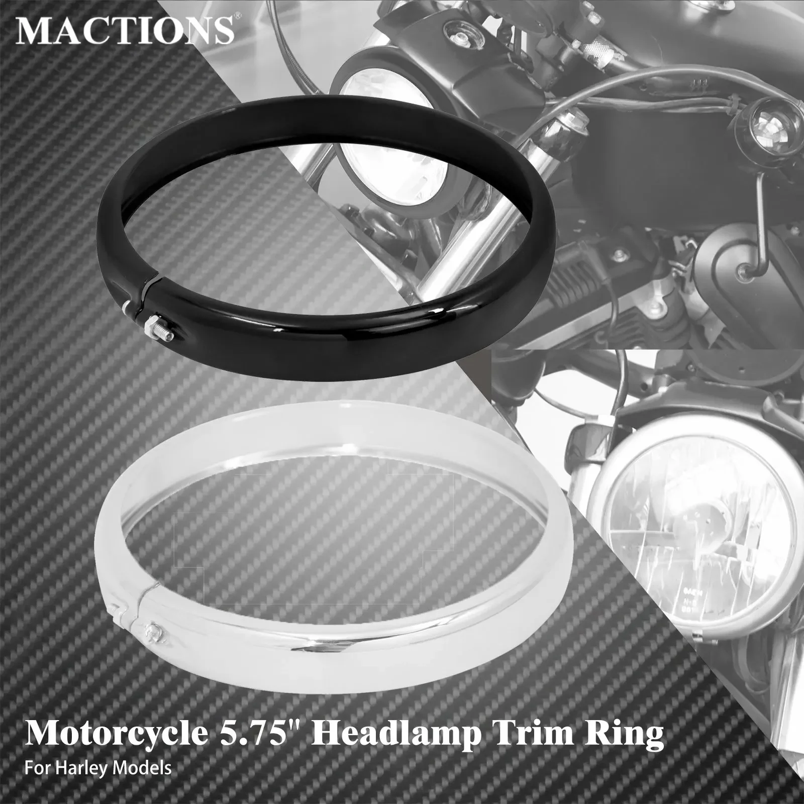 

Motorcycle Headlight Trim Ring 5.75" For Harley Dyna Low Rider FXLR Standard FXST Softail Street Bob FXBB 114 2018-Up Trim Cover