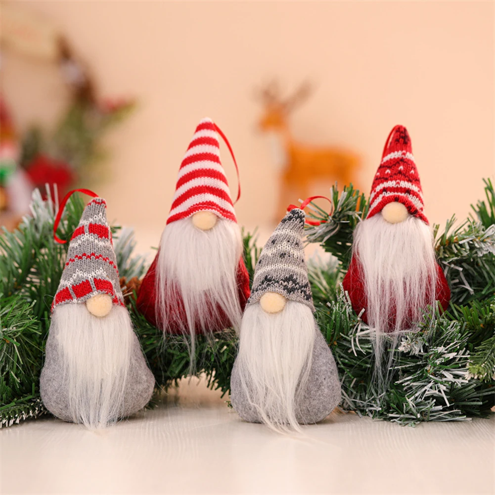 Christmas Tree Hanging Gnome Plush Gonk Santa Doll Pendants Xmas Decoration For Home Ornament New Year Christmas Decor 2024 Noel