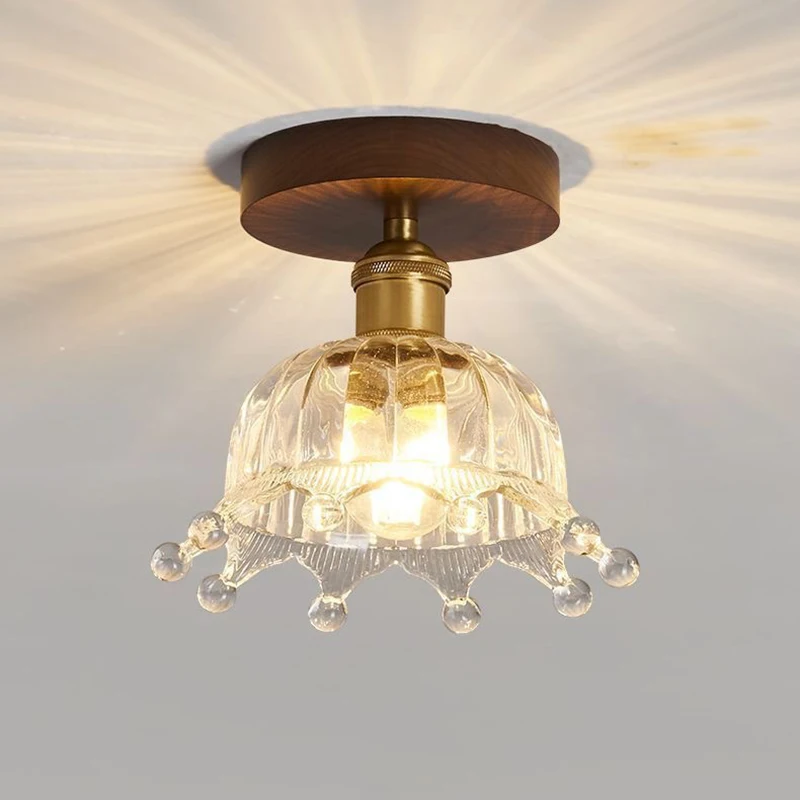 Modern Aisle Corridor Glass LED Ceiling Lights Indoor Hallway Dining Living Room Bedroom Retro Ceiling Lamp Fixtures Luminaires