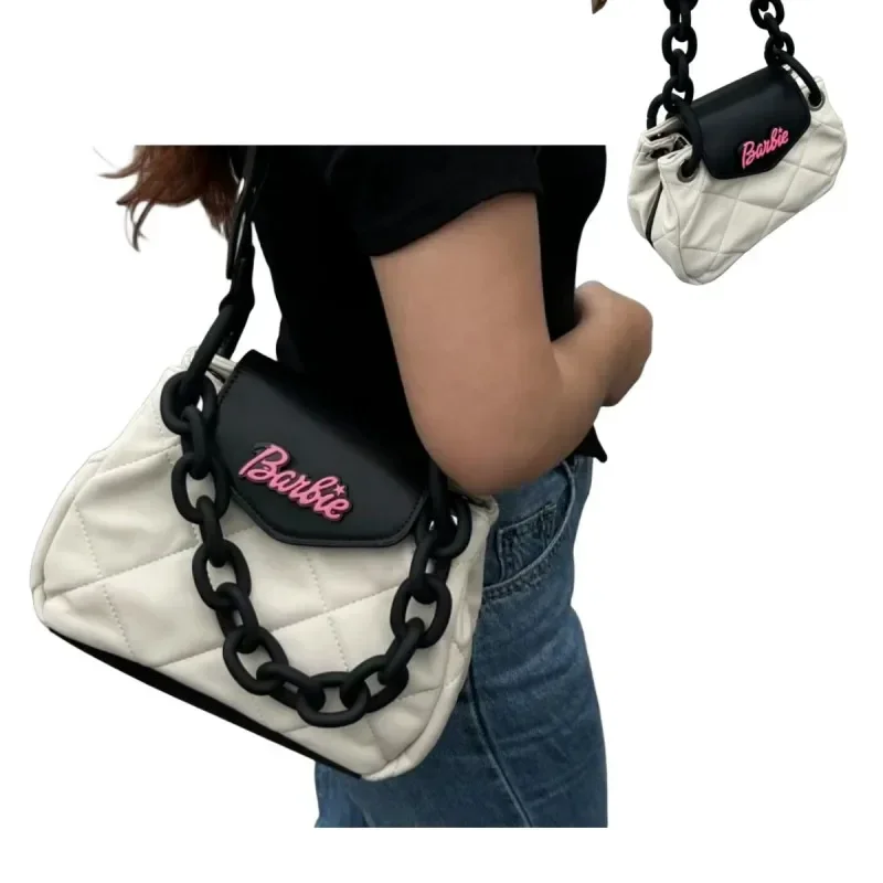 Anime Girl Barbie Handbag Kawaii Large Capacity Crossbody Shoulder Bags Cartoon Portable Chain Bag Cute Casual Tote Itabag Y2K