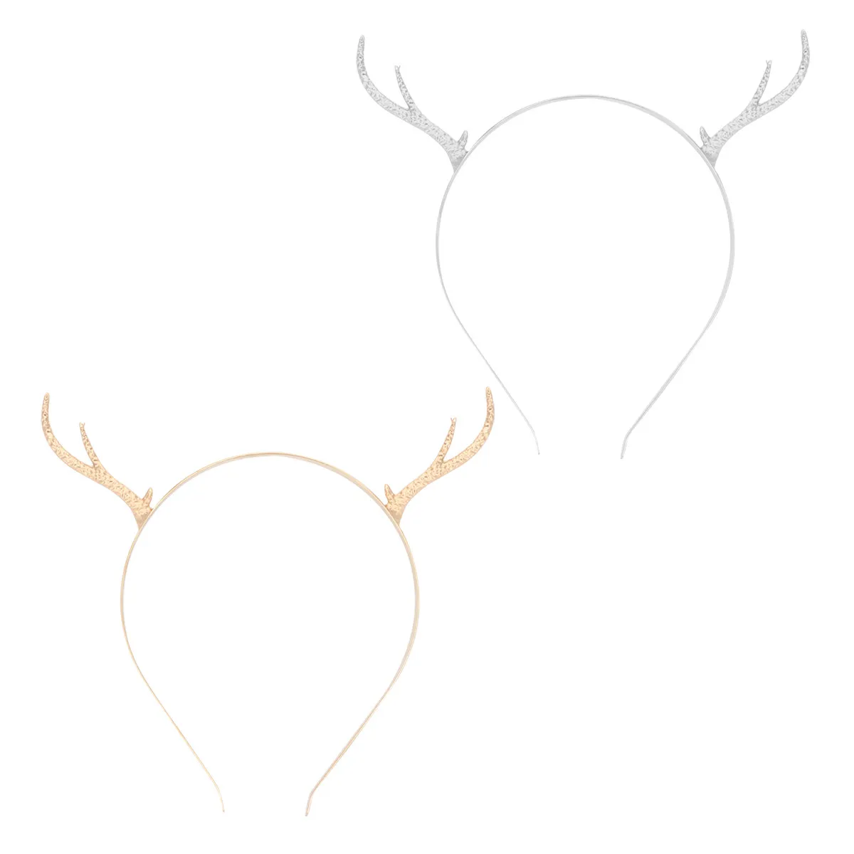 2Pcs Reindeer Antler Hair Band Christmas Headpiece Lightweight Non-Deformation Holiday Party Favor Winter Theme Accessory