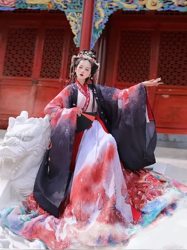 Disfraces de Cosplay Hanfu de estilo chino, vestidos para mujer, ropa de escenario, bata de danza folclórica, ropa de graduación con cuello cruzado