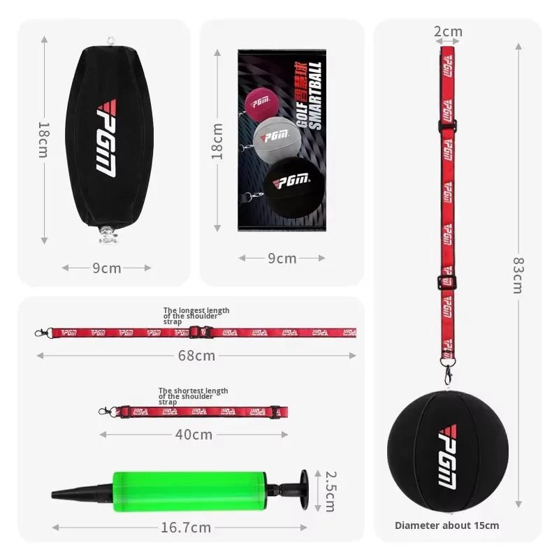 PGM Aufblasbarer Golf Smart Ball Trainer, tragbarer Schwungarm-Korrektor, Arm-Band, Impact Ball & Haltungshilfe, Golfzubehör – Detail 9