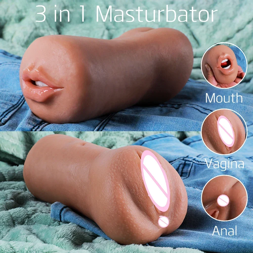 

WNN 3 In 1 Masturbator Man Blowjob Pussy Anal Sex Toys For Men Masturbation Tools Suction Silicone Male Masturbators Cup