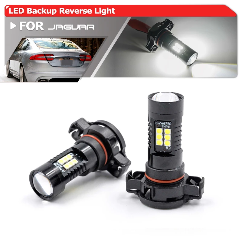 2PCs For Jaguar XF 2008 2009 2010 2011 5202 PS19W PS24W H16 Projector Led Backup Reverse Light Bulbs Auto Replace Lamp