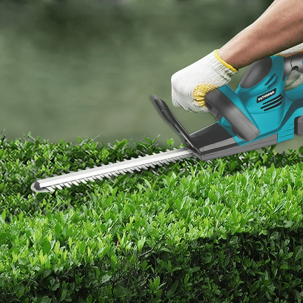 PATUOPRO 480MM Electric Hedge Trimmer Cordless Dual-blade Garden Shrub Pruning Shear Handheld Power Tool For Makita 18V Battery