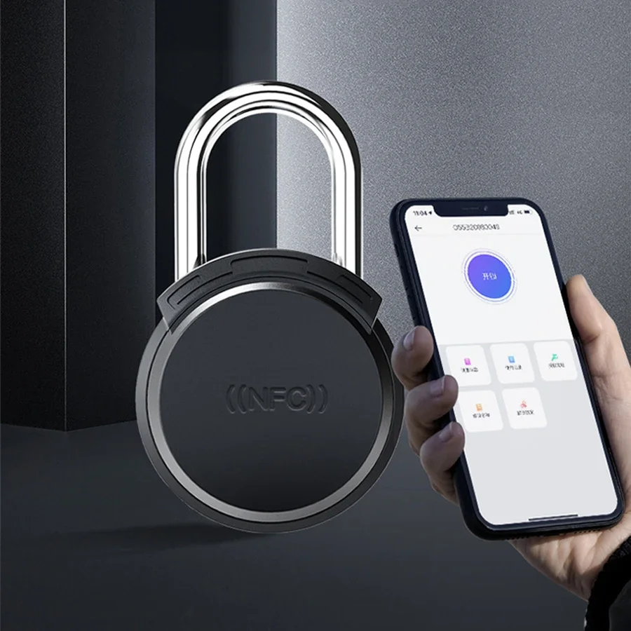 Nfc Battery-free Passive Padlock IPX5 Waterproof IP55 Record Management System Operation App Remote Authoriz Smart Padlocks