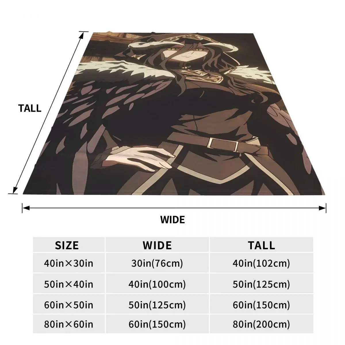 Adventure Anime Albedo Overlord Blanket Fleece Sofa Throw Blanket Breathable for Home Bedroom Outdoor Throws Bedspread Quilt