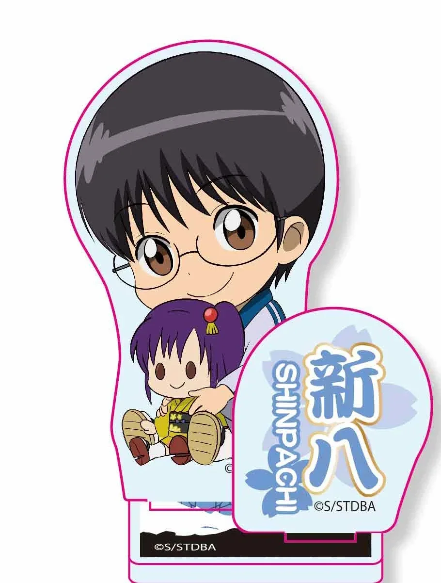 Anime Sakata Gintoki Okita Sougo Kagura Shimura Shinpachi Mini Figure Doll Acrilico Stand Modello Cosplay Giocattolo per il Regalo