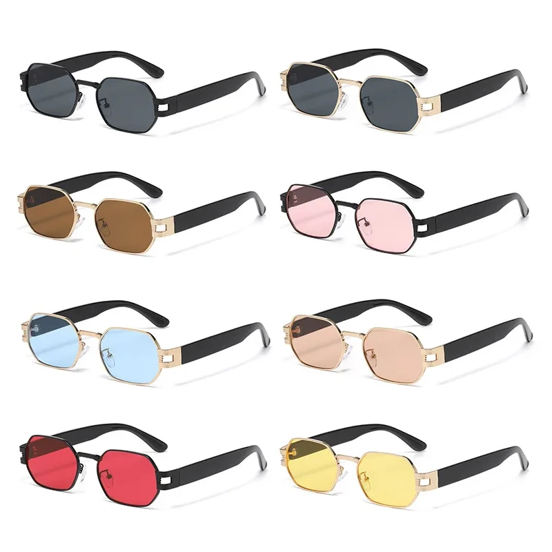Women Sunglasses, Men Sunglasses Y2K Octagonal Square UV400 Colorful Lenses for Street, Travel and Daily Wear