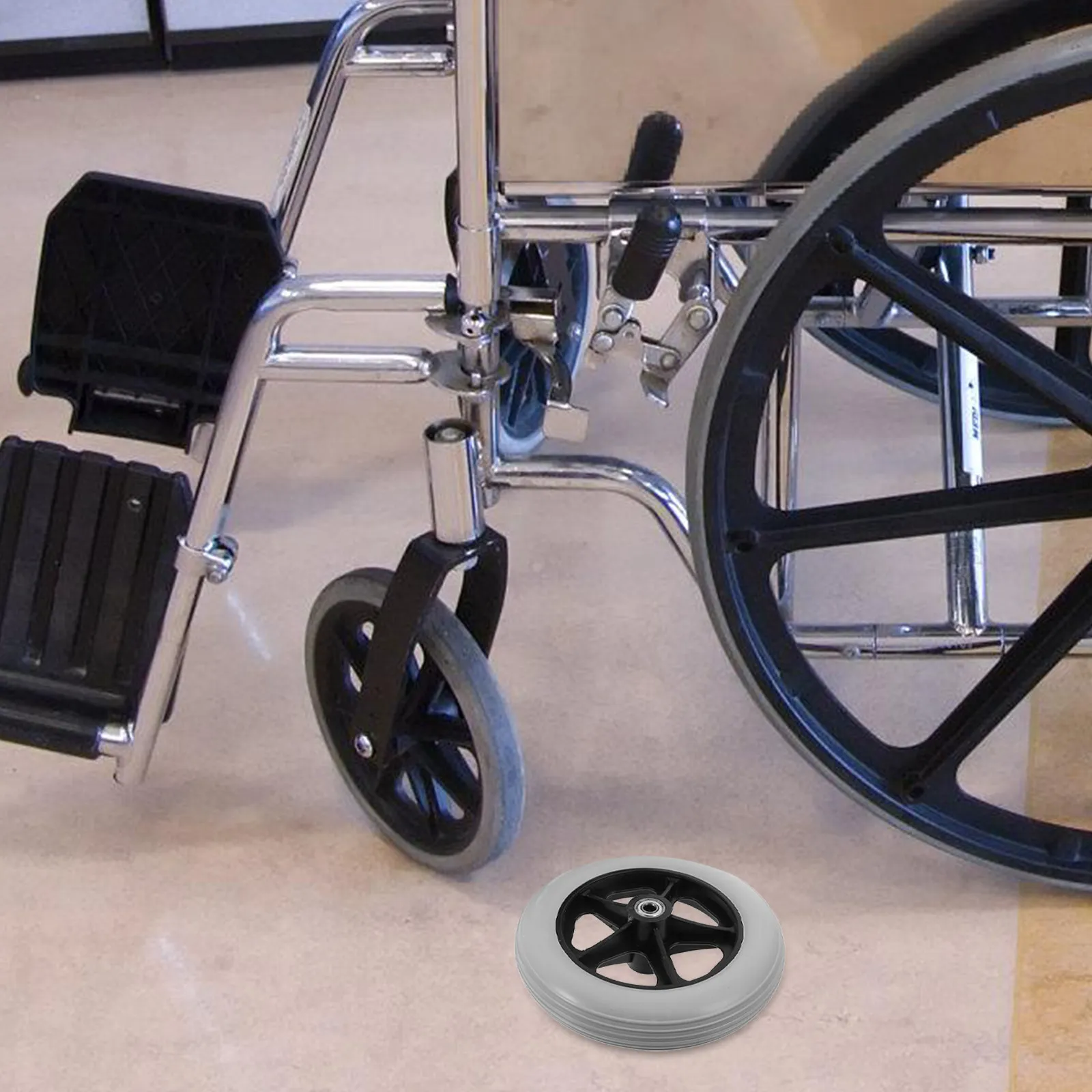 2Pcs Heavy Duty Universal Caster Wheels for Shopping Cart Trolley Wheelchair Rollator Front Replacement Smooth 360 Degree